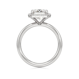 Classic Plain Halo Princess Engagement Ring