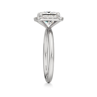 Classic Plain Halo Princess Engagement Ring