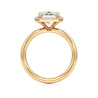 Classic Plain Halo Princess Engagement Ring