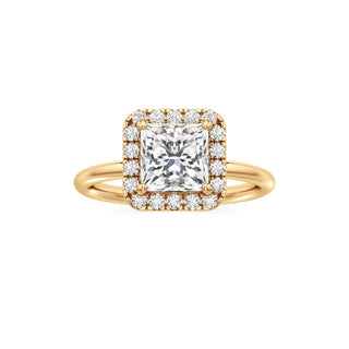 Classic Plain Halo Princess Engagement Ring