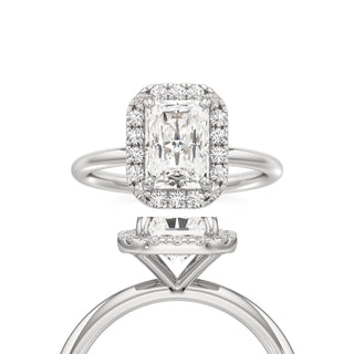 Classic Plain Halo Princess Engagement Ring