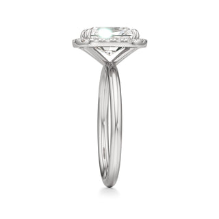 Classic Plain Halo Princess Engagement Ring