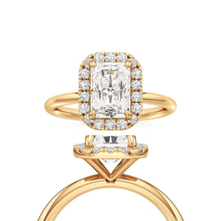 Classic Plain Halo Princess Engagement Ring