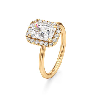 Classic Plain Halo Princess Engagement Ring