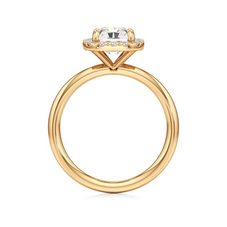 Classic Plain Halo Princess Engagement Ring