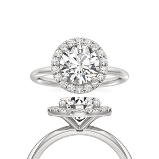 Classic Plain Halo Princess Engagement Ring