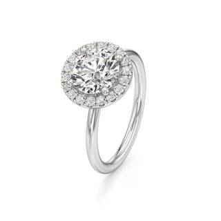 Classic Plain Halo Princess Engagement Ring