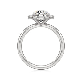 Classic Plain Halo Princess Engagement Ring
