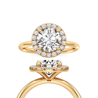 Classic Plain Halo Princess Engagement Ring