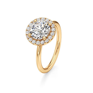 Classic Plain Halo Princess Engagement Ring
