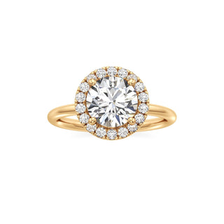 Classic Plain Halo Princess Engagement Ring