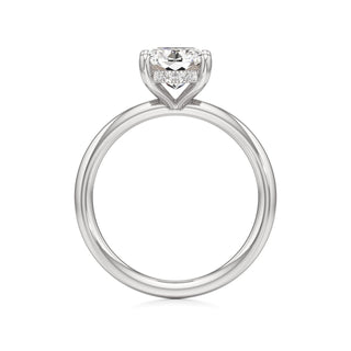 Classic Plain Hidden Halo Pear Engagement Ring