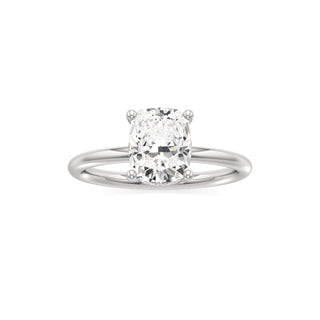 Classic Plain Hidden Halo Pear Engagement Ring