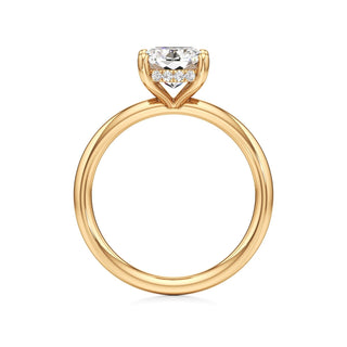 Classic Plain Hidden Halo Pear Engagement Ring
