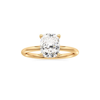 Classic Plain Hidden Halo Pear Engagement Ring