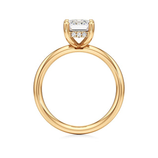 Classic Plain Hidden Halo Pear Engagement Ring