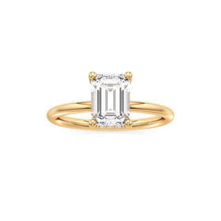 Classic Plain Hidden Halo Pear Engagement Ring