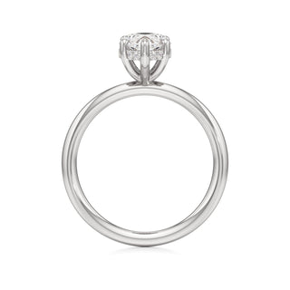 Classic Plain Hidden Halo Pear Engagement Ring