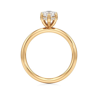 Classic Plain Hidden Halo Pear Engagement Ring