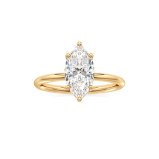 Classic Plain Hidden Halo Pear Engagement Ring