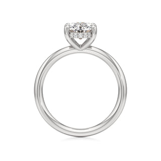 Classic Plain Hidden Halo Pear Engagement Ring