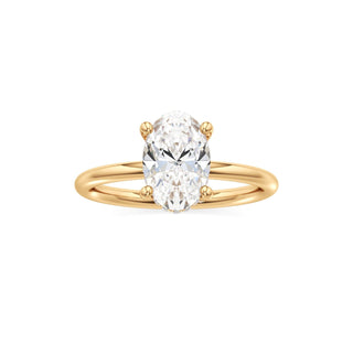 Classic Plain Hidden Halo Pear Engagement Ring