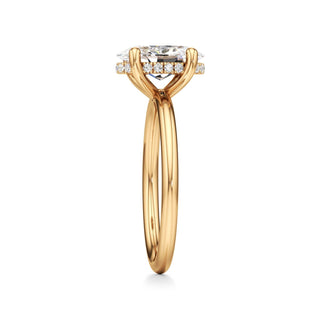 Classic Plain Hidden Halo Pear Engagement Ring
