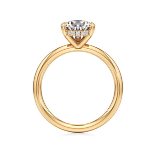 Classic Plain Hidden Halo Pear Engagement Ring