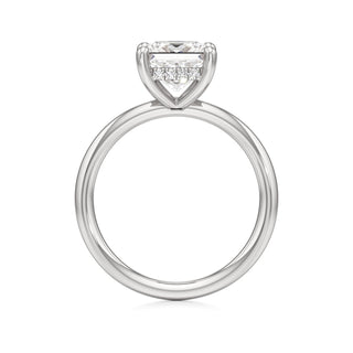 Classic Plain Hidden Halo Pear Engagement Ring