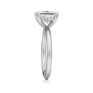 Classic Plain Hidden Halo Pear Engagement Ring