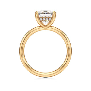Classic Plain Hidden Halo Pear Engagement Ring