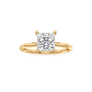 Classic Plain Hidden Halo Pear Engagement Ring