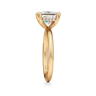 Classic Plain Hidden Halo Pear Engagement Ring