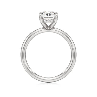 Classic Plain Hidden Halo Pear Engagement Ring