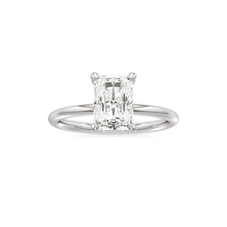 Classic Plain Hidden Halo Pear Engagement Ring