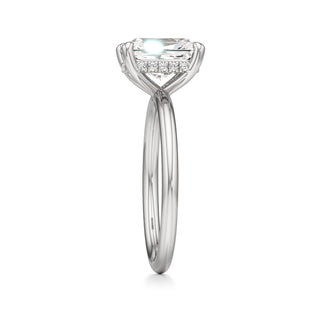 Classic Plain Hidden Halo Pear Engagement Ring
