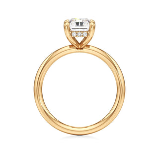 Classic Plain Hidden Halo Pear Engagement Ring