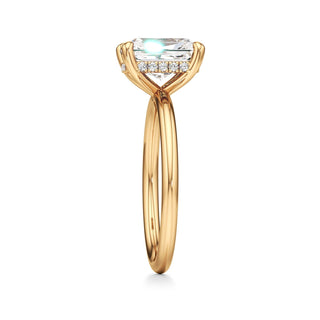 Classic Plain Hidden Halo Pear Engagement Ring
