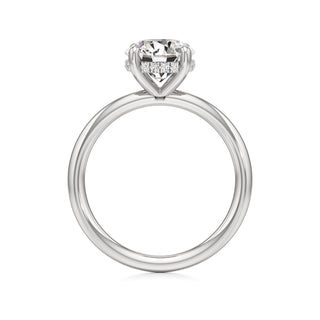 Classic Plain Hidden Halo Pear Engagement Ring