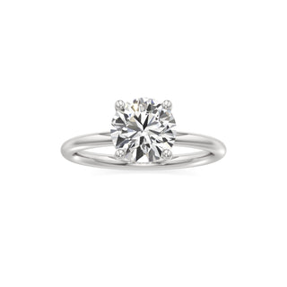 Classic Plain Hidden Halo Pear Engagement Ring