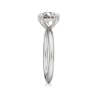Classic Plain Hidden Halo Pear Engagement Ring