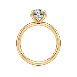 Classic Plain Hidden Halo Pear Engagement Ring