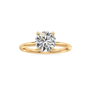 Classic Plain Hidden Halo Pear Engagement Ring