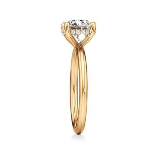 Classic Plain Hidden Halo Pear Engagement Ring