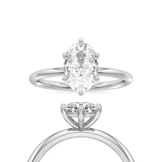 Classic Plain Six Prong Princess Engagement Ring