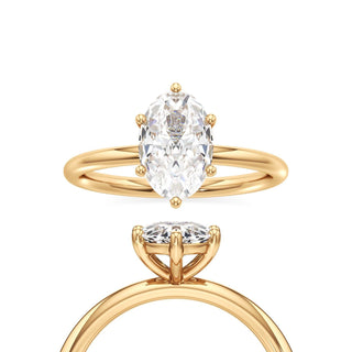 Classic Plain Six Prong Oval Engagement Ring