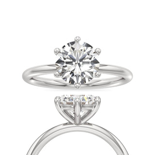 Classic Plain Six Prong Princess Engagement Ring
