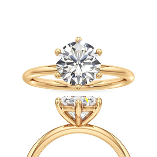 Classic Plain Six Prong Princess Engagement Ring