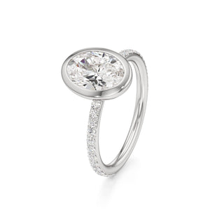 Classic Prong Set Bezel Emerald Engagement Ring