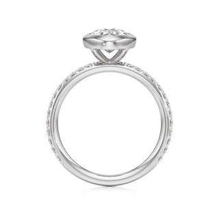 Classic Prong Set Bezel Emerald Engagement Ring